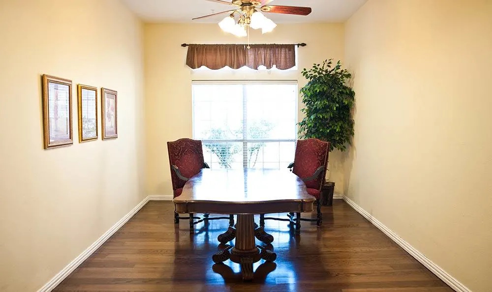 Beautiful table and hardwood floors